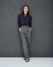 Load image into Gallery viewer, Charvey Gray Pleated Wide-leg Pants