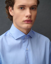 Load image into Gallery viewer, Leo Deep Blue Cotton Poplin Unisex Shirt