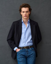 Load image into Gallery viewer, Leo Deep Blue Cotton Poplin Unisex Shirt