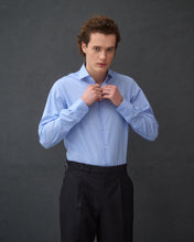 Load image into Gallery viewer, Leo Deep Blue Cotton Poplin Unisex Shirt