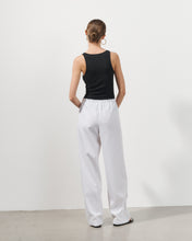Charger l'image dans la galerie, Pantalon en popeline de coton à fine rayures beige Lou
