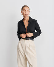 Load image into Gallery viewer, Leia Black Silk Shirt