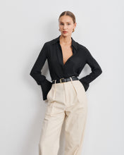 Load image into Gallery viewer, Leia Black Silk Shirt