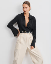 Load image into Gallery viewer, Leia Black Silk Shirt