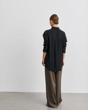 Load image into Gallery viewer, Kaia Black Silk Oversized Shirt