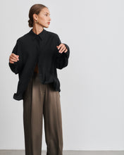 Load image into Gallery viewer, Kaia Black Silk Oversized Shirt