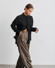 Load image into Gallery viewer, Kaia Black Silk Oversized Shirt