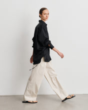 Load image into Gallery viewer, Jackie Black Cotton Satin Shirt