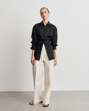 Load image into Gallery viewer, Jackie Black Cotton Satin Shirt