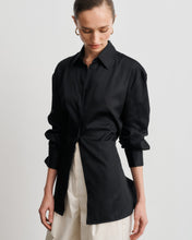Load image into Gallery viewer, Jackie Black Cotton Satin Shirt