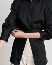 Load image into Gallery viewer, Jackie Black Cotton Satin Shirt