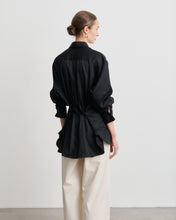 Load image into Gallery viewer, Jackie Black Cotton Satin Shirt