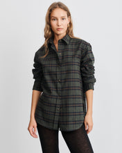 Load image into Gallery viewer, Zoey Fir Green Tartan Cotton Flannel Overshirt