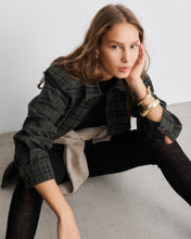 Load image into Gallery viewer, Zoey Fir Green Tartan Cotton Flannel Overshirt