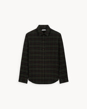 Load image into Gallery viewer, Zoey Fir Green Tartan Cotton Flannel Overshirt