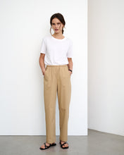 Charger l'image dans la galerie, Pantalon en popeline de coton beige Andrea