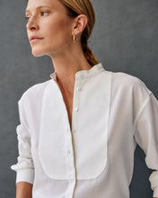 Charger l'image dans la galerie, Chemise en gaze de laine ivoire à plastron