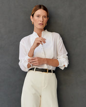 Charger l'image dans la galerie, Chemise en gaze de laine ivoire à plastron