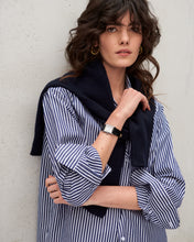 Charger l'image dans la galerie, Chemise en popeline de coton à rayures bleu marine