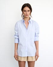Load image into Gallery viewer, Kaia Sky Blue Cotton Poplin Oversized Shirt