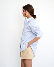 Load image into Gallery viewer, Kaia Sky Blue Cotton Poplin Oversized Shirt