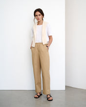 Charger l'image dans la galerie, Pantalon en popeline de coton beige Andrea