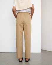 Charger l'image dans la galerie, Pantalon en popeline de coton beige Andrea