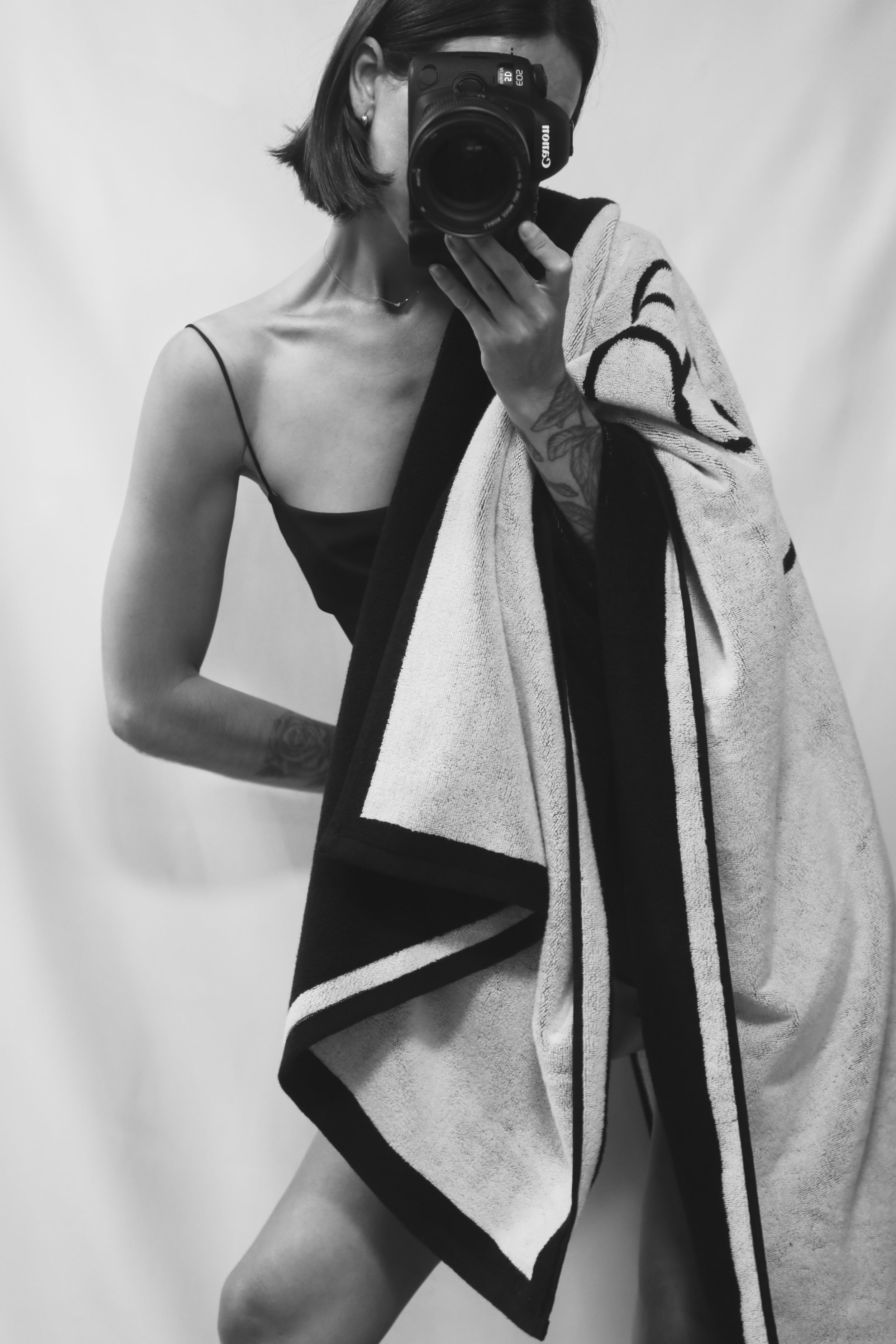 Serviette de bain en coton monogramme