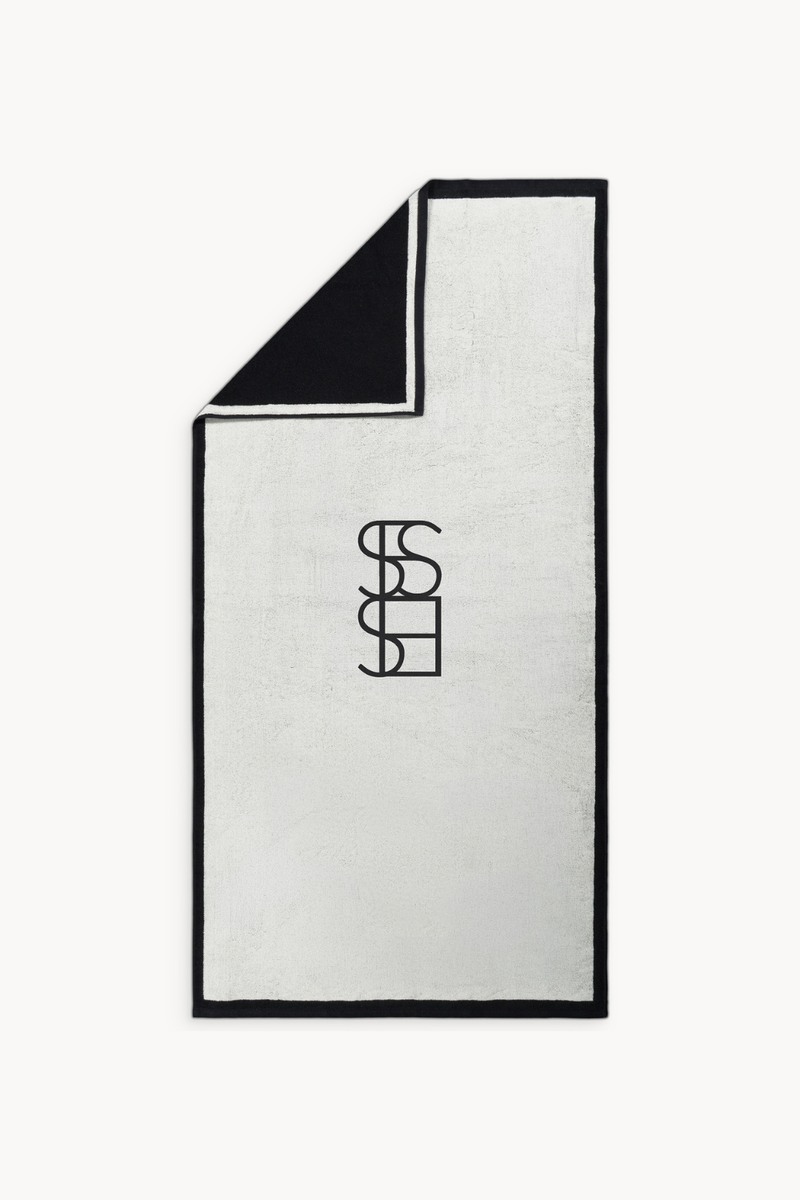 Serviette de bain en coton monogramme