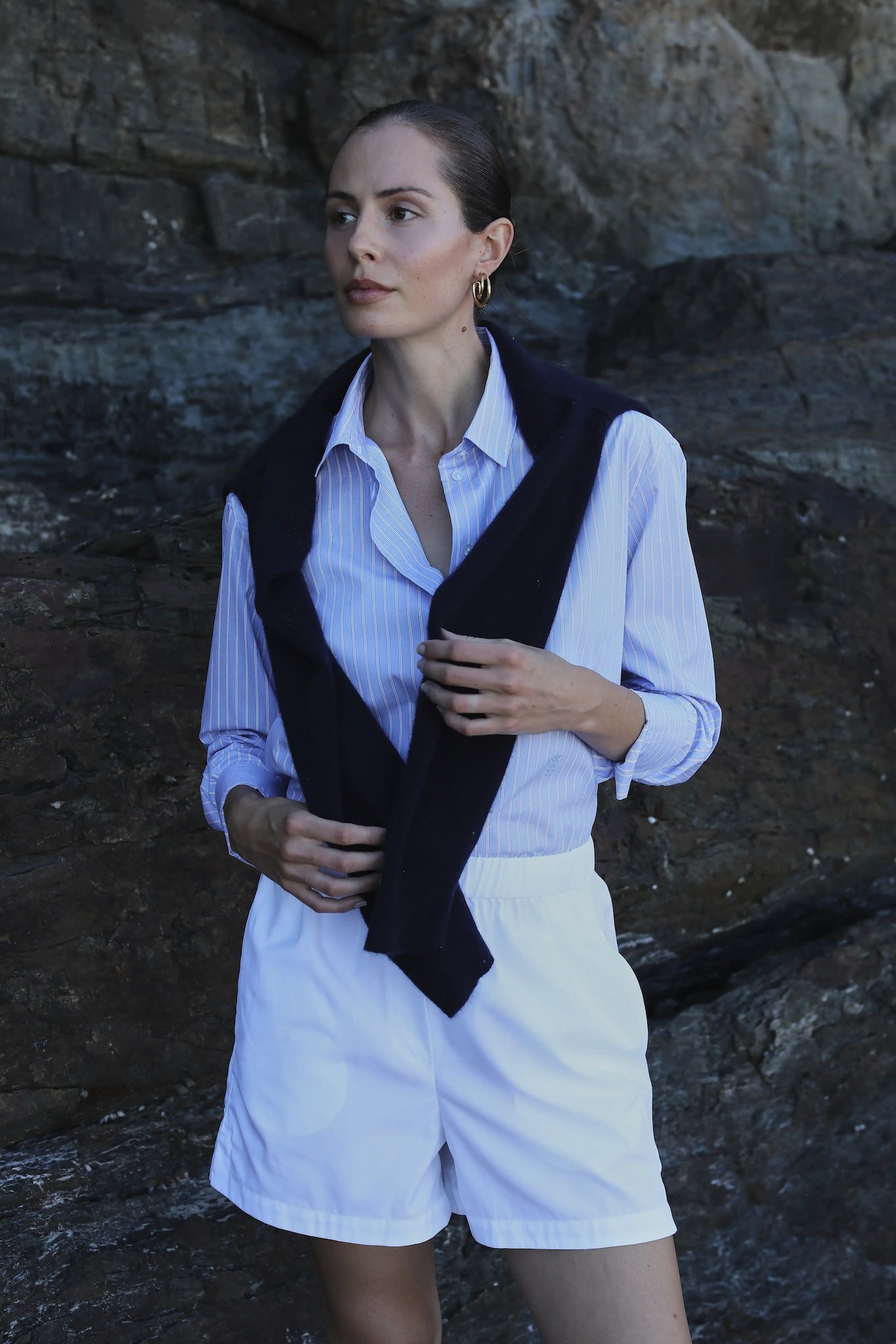 Esther light blue striped shirt