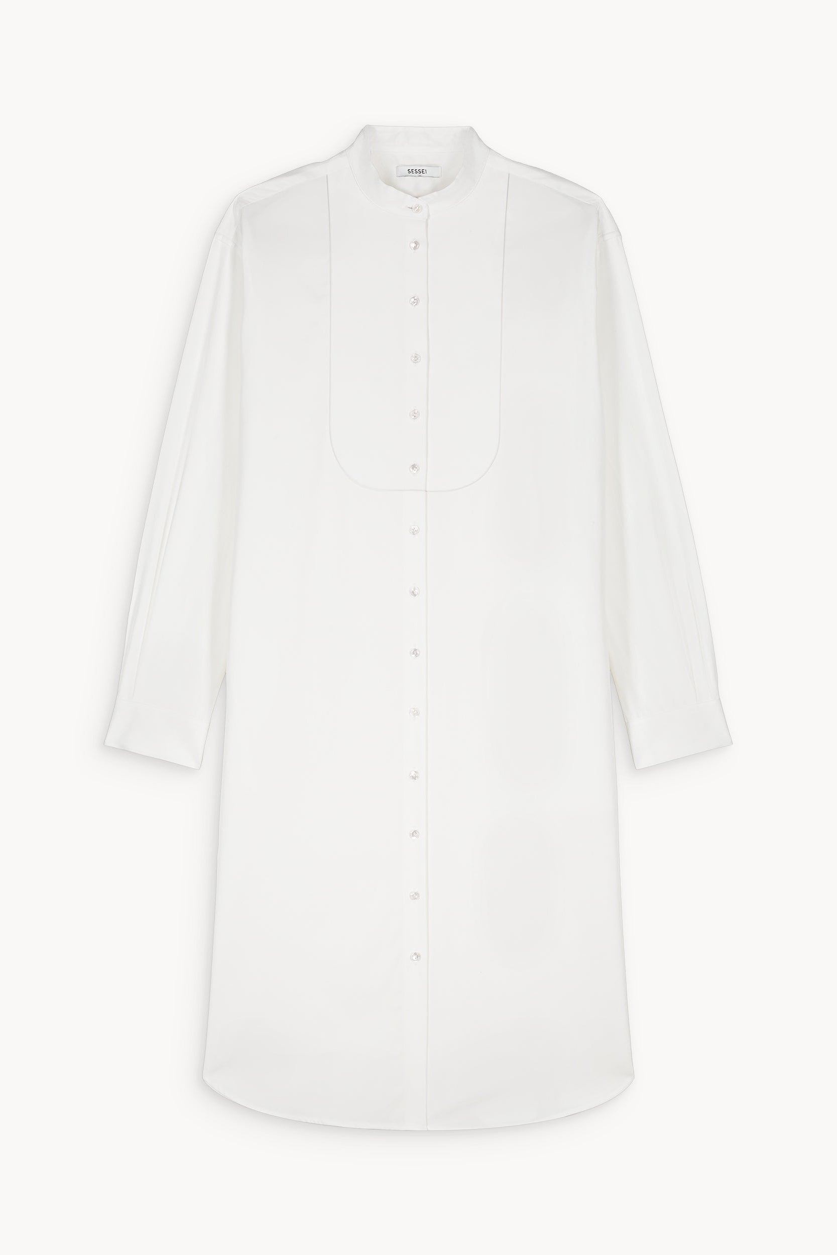 Robe chemise blanche à plastron Chloe