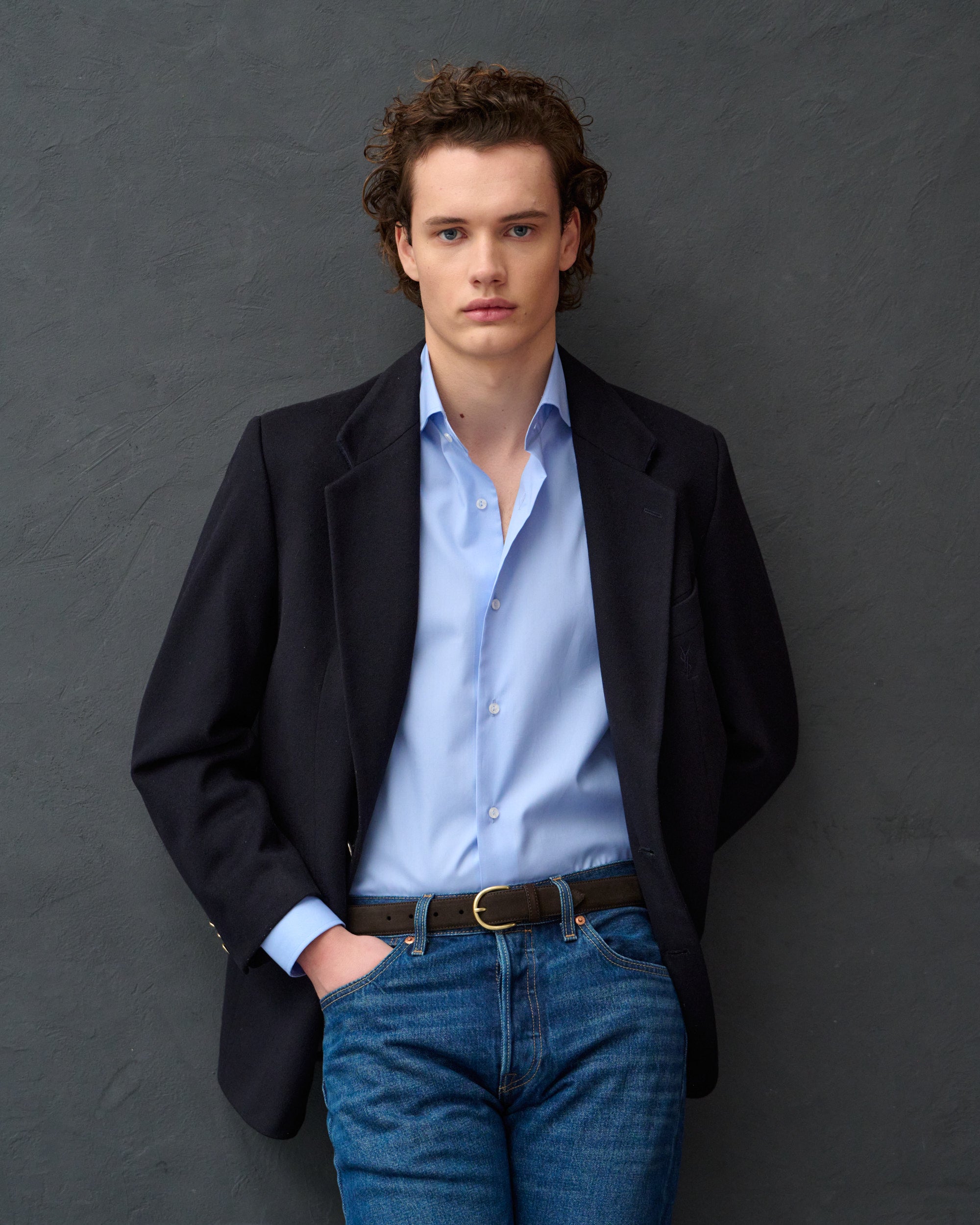 Chemise bleu profond Leo