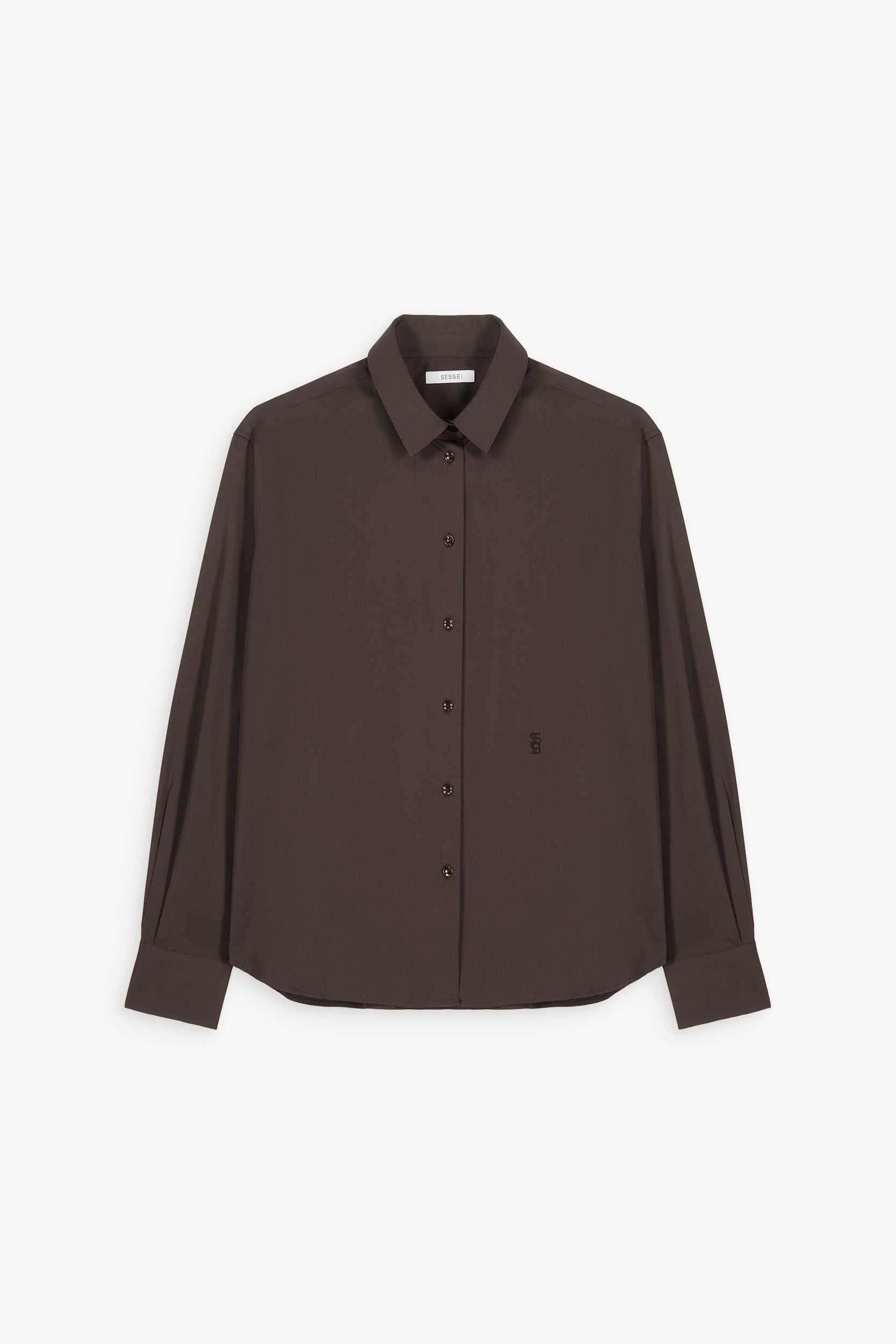 Esther Brown Cotton Poplin Shirt 