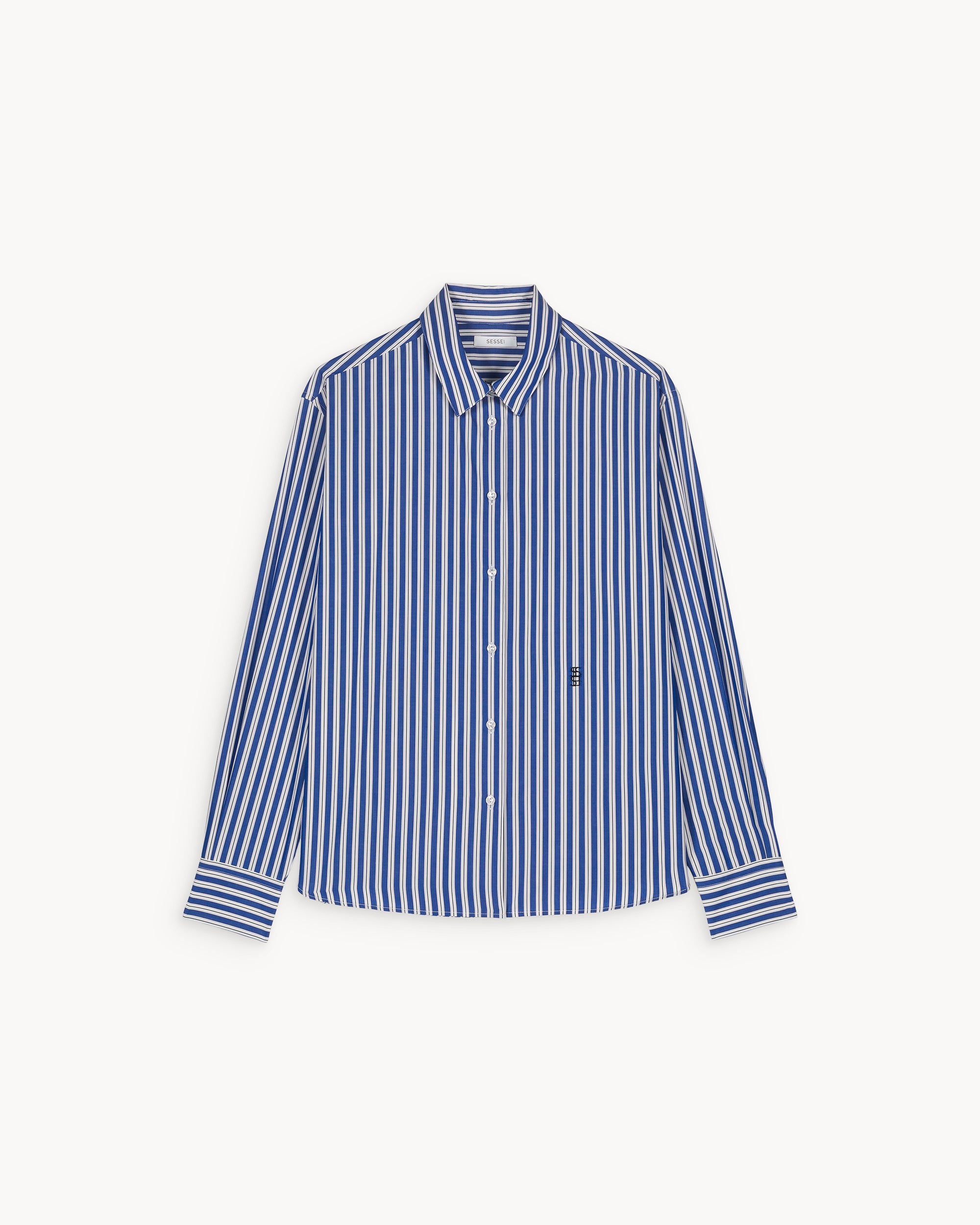 Esther Deep Blue Striped Cotton Poplin Shirt