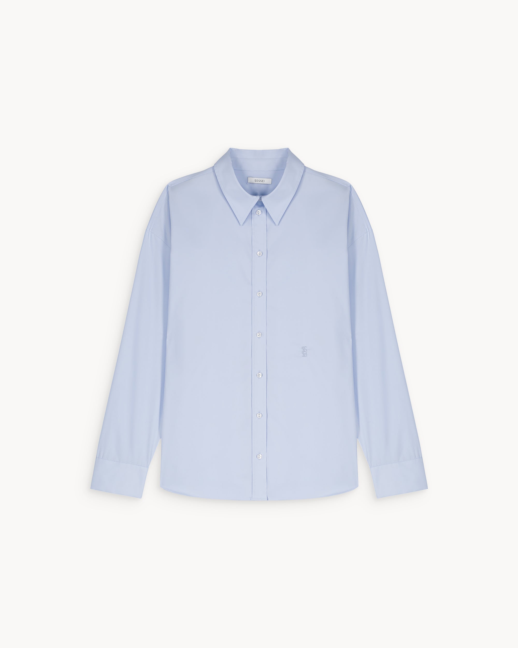 Kaia Sky Blue Cotton Poplin Oversized Shirt