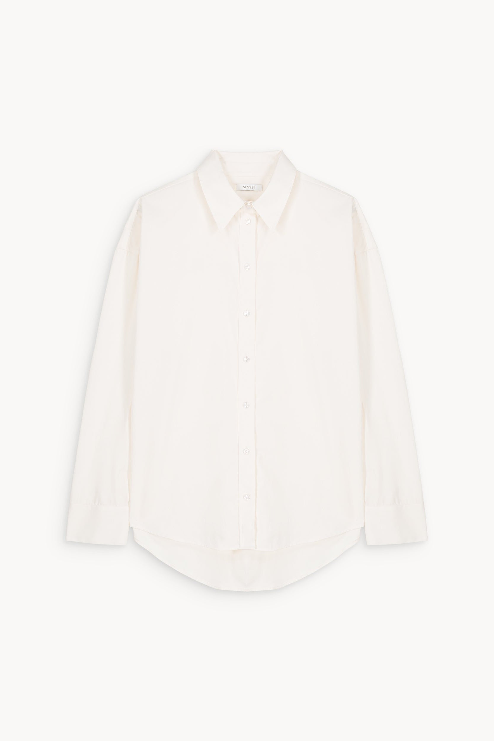 Kaia Ivory Cotton Poplin Oversized Shirt 
