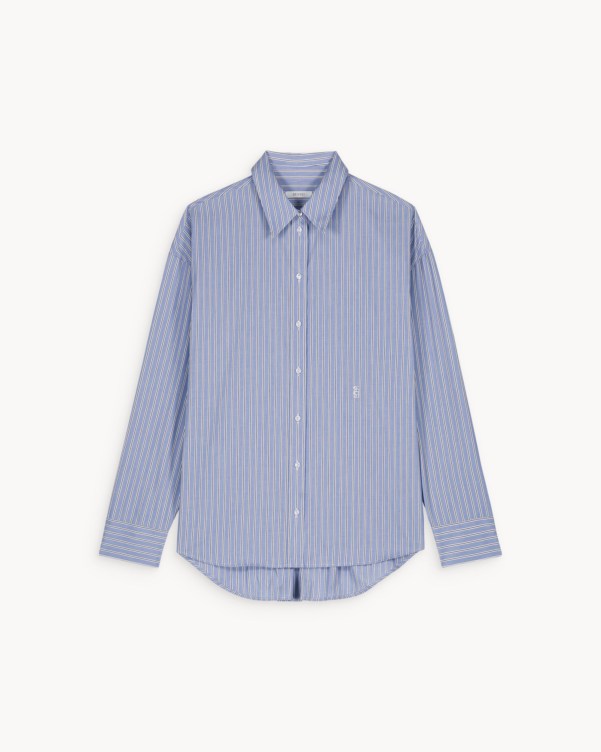 Chemise à rayures bleu ciel Kaia