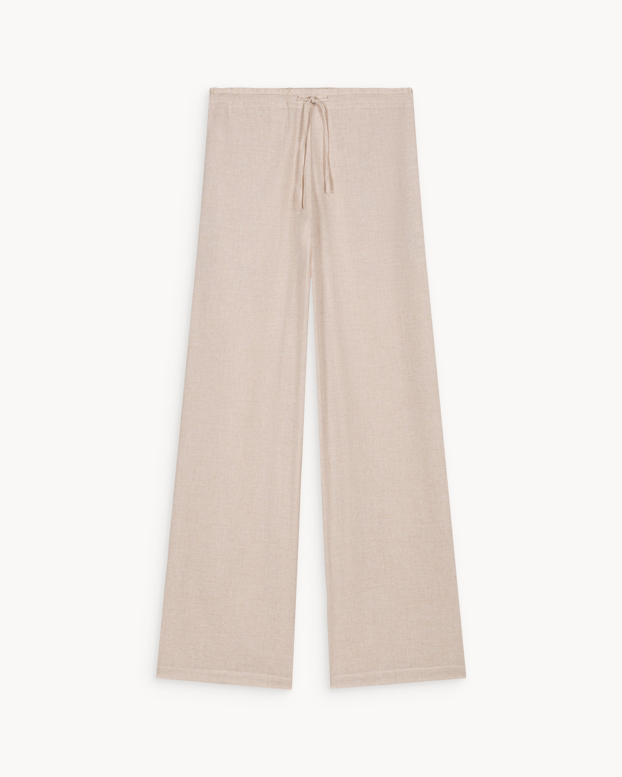 Lou Beige Wool Gauze Pants