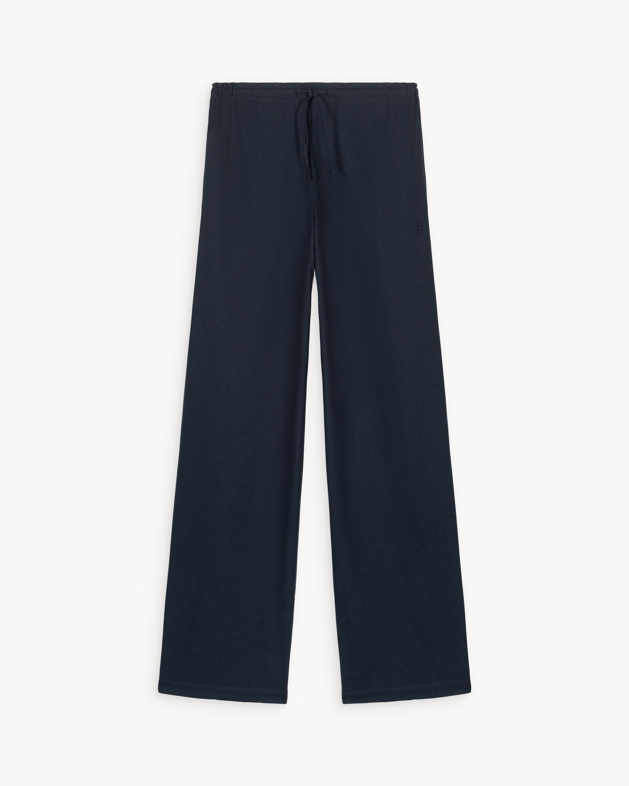 Pantalon en gaze de laine marine Lou