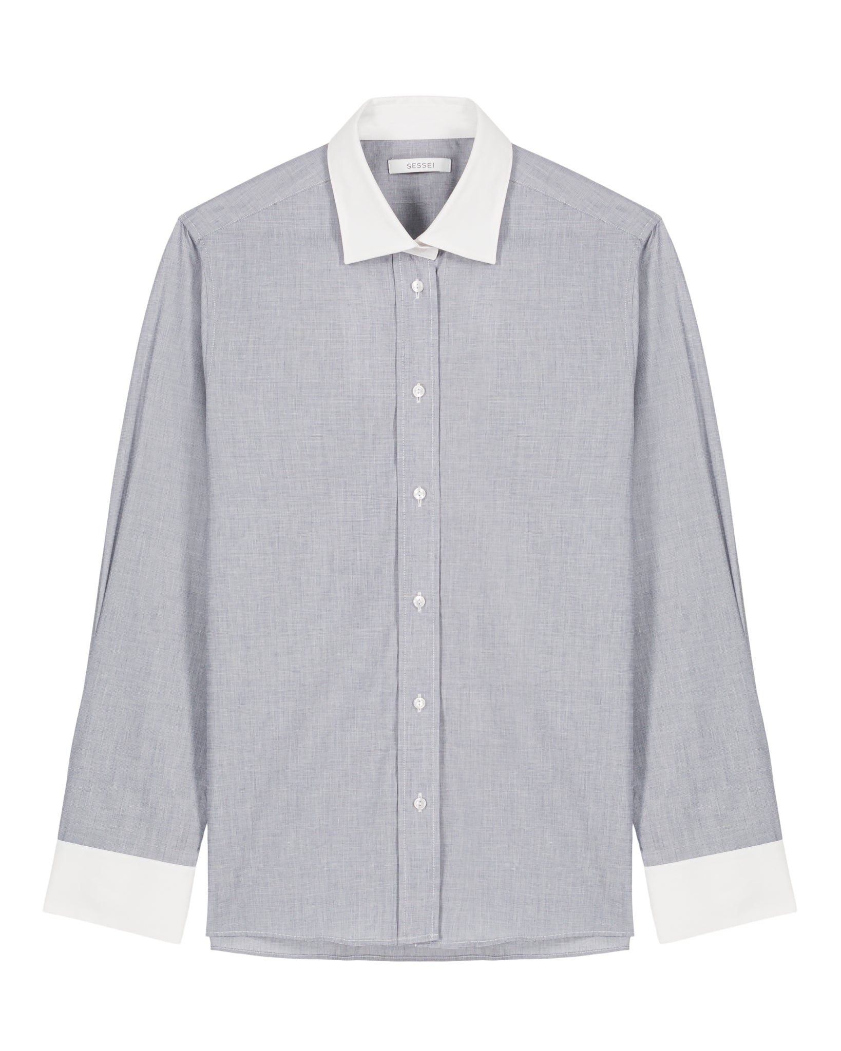 Monica Gray Cotton Poplin Shirt