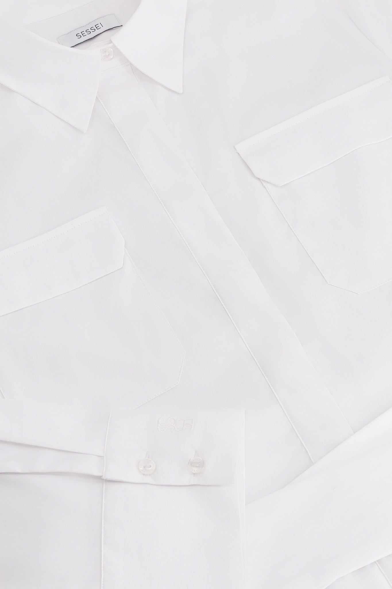 Bessette White Fitted Shirt Dress 