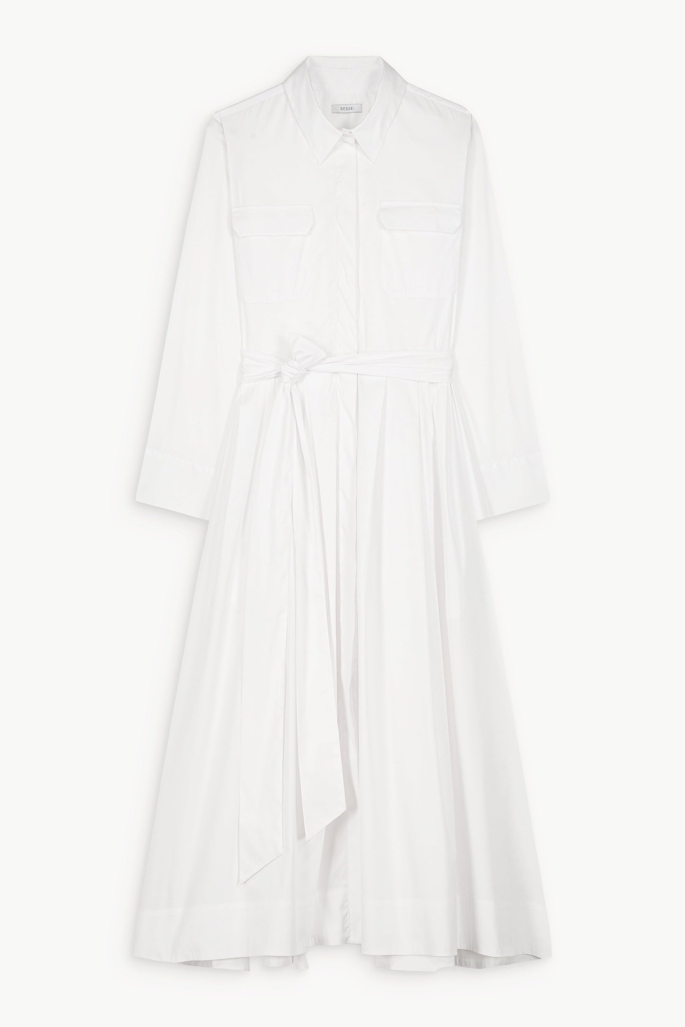 Bessette White Fitted Shirt Dress 