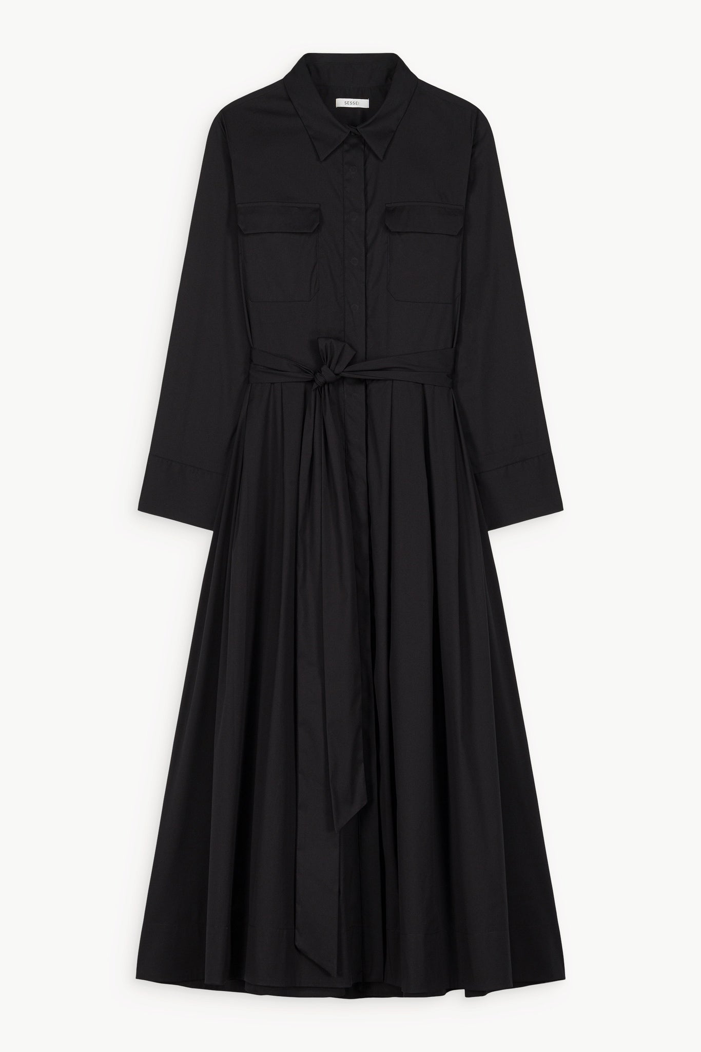 Bessette Black Fitted Shirt Dress 