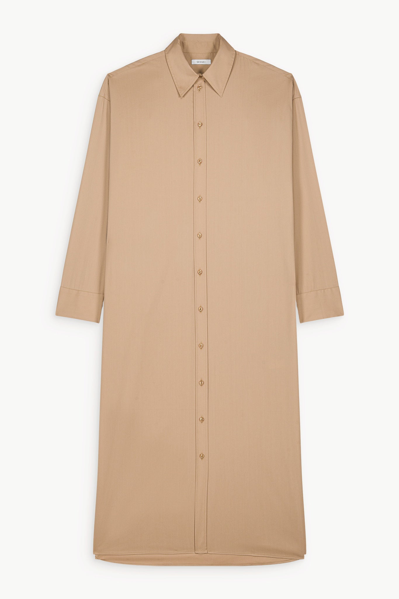 Kate Beige Oversized Shirt Dress 