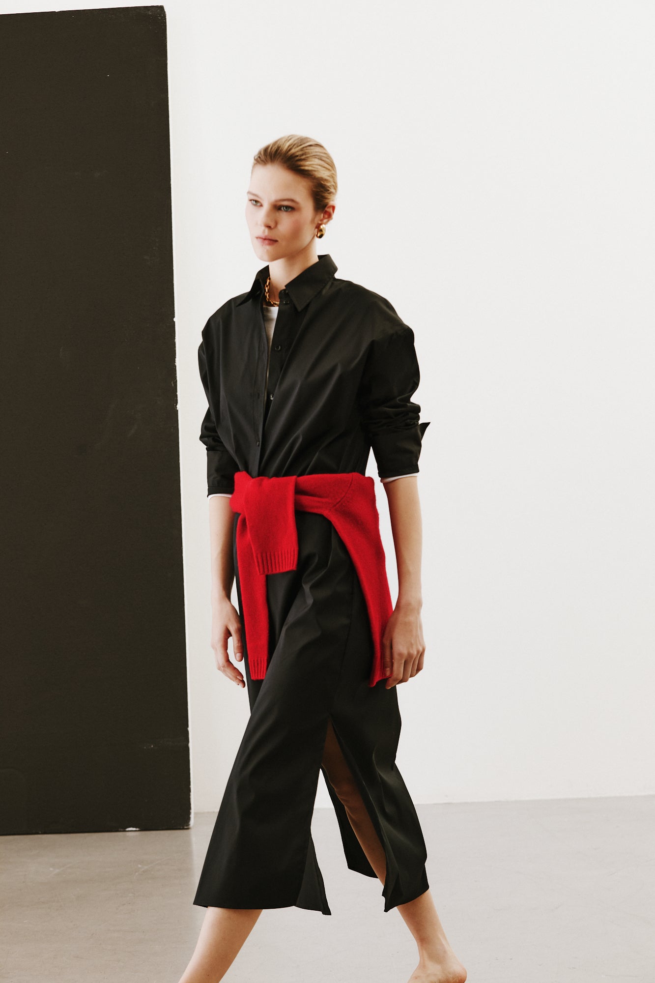 Kate Black Oversized Shirt Dress 