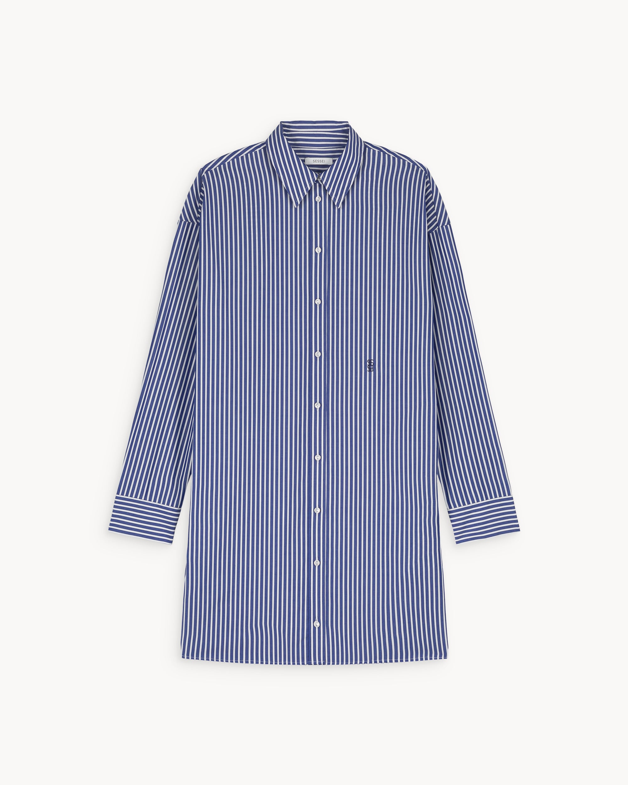 Robe chemise à rayures bleu marine Gabriella