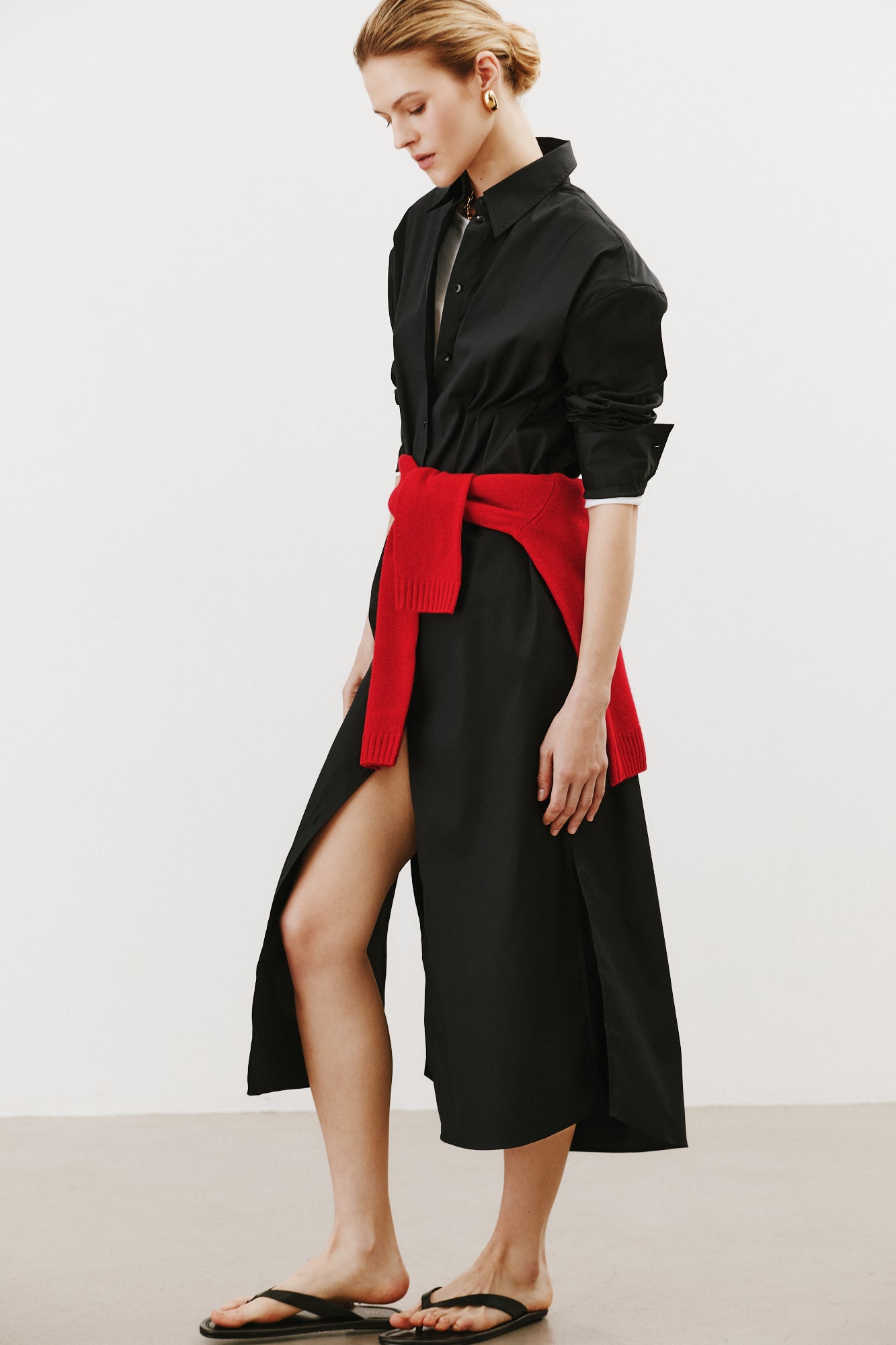 Kate Black Oversized Shirt Dress 