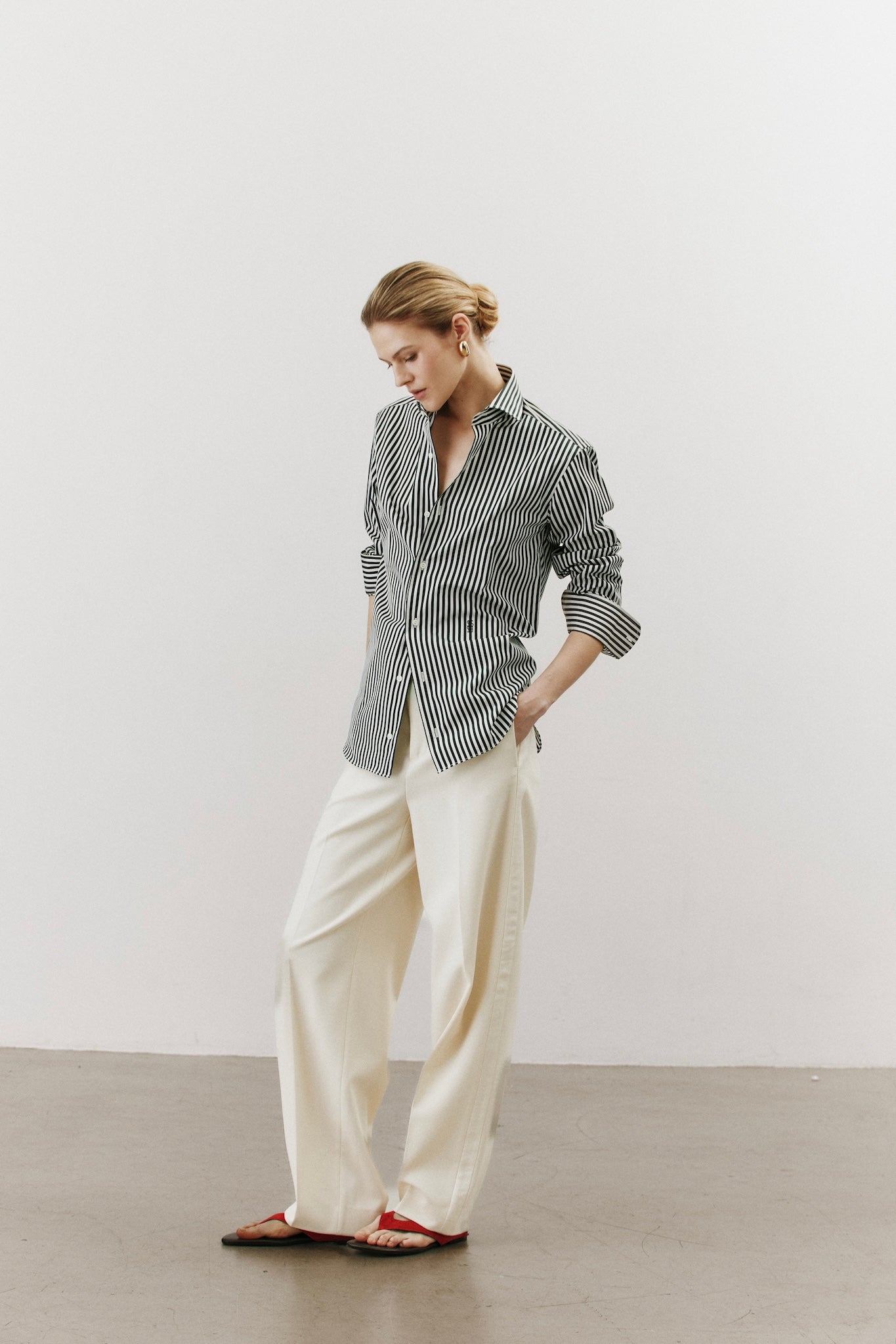 Leo Green Striped Shirt