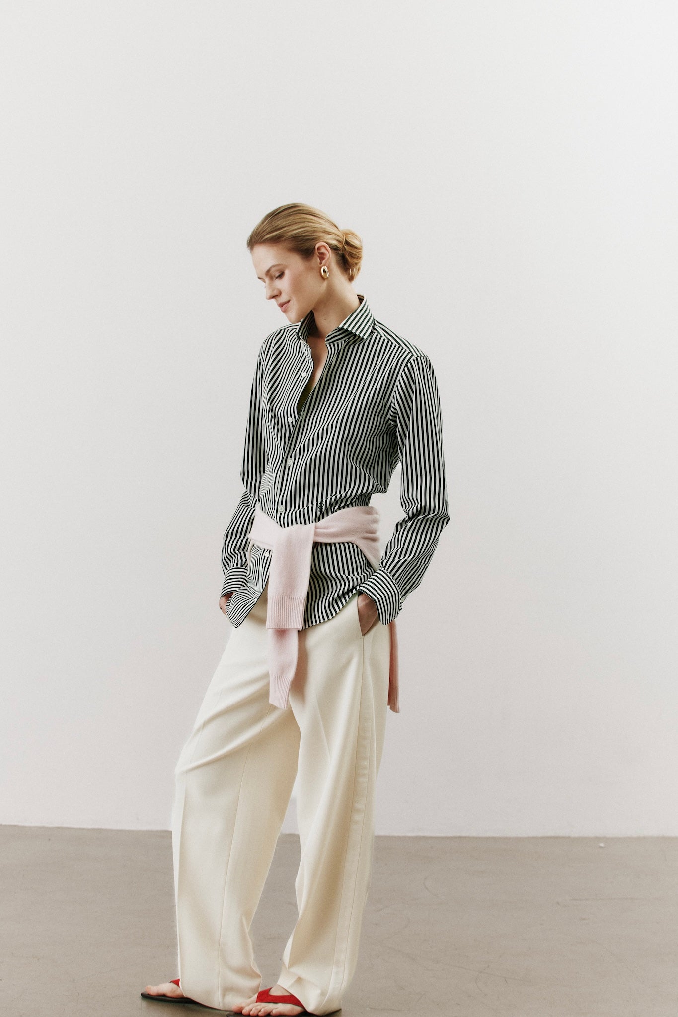 Leo Green Striped Shirt