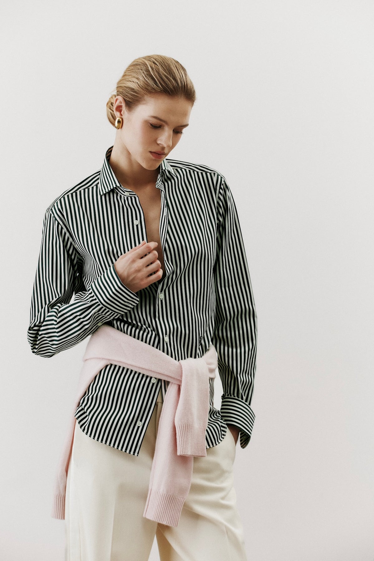 Leo Green Striped Shirt